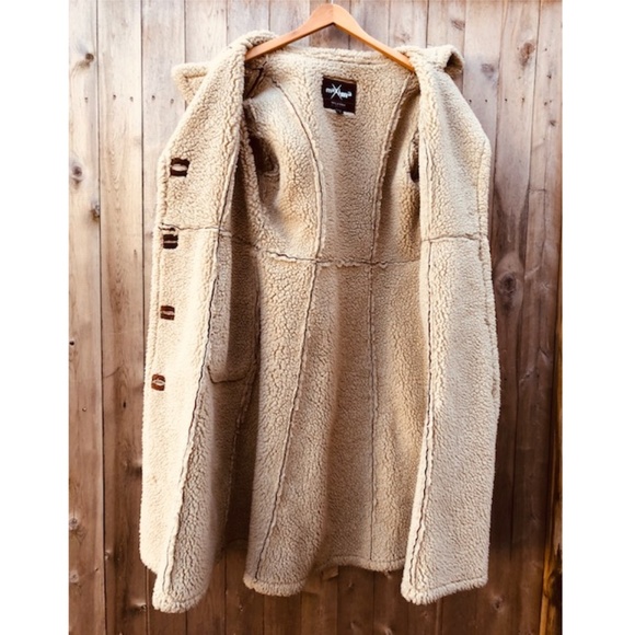 Maxima Wilsons Women Trim Suede Leather Long Coat - Picture 10 of 10